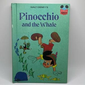 Vintage 1977 Walt Disney's Pinocchio and the Whale Hardcover Book